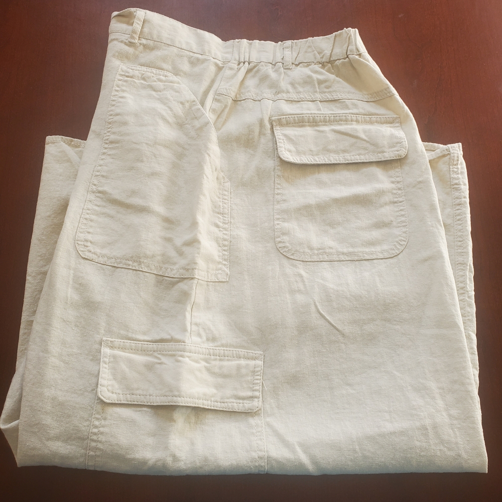 Max Studio Neutral Beige Cargo Maxi Skirt Size L - Picture 9 of 9